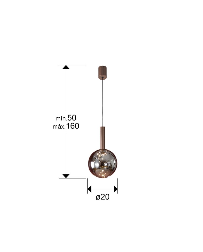 SAPORE- LAMPARA 1L BRONCE OSCURO